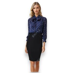 Pendleton Country Sophisticates Women’s Petite Long Sleeve Blouse VTG 80s Navy M